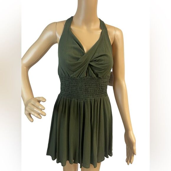 MOD on Trend,Moving away front twist,Army green romper,wide elastic waist,size M - Picture 4 of 6